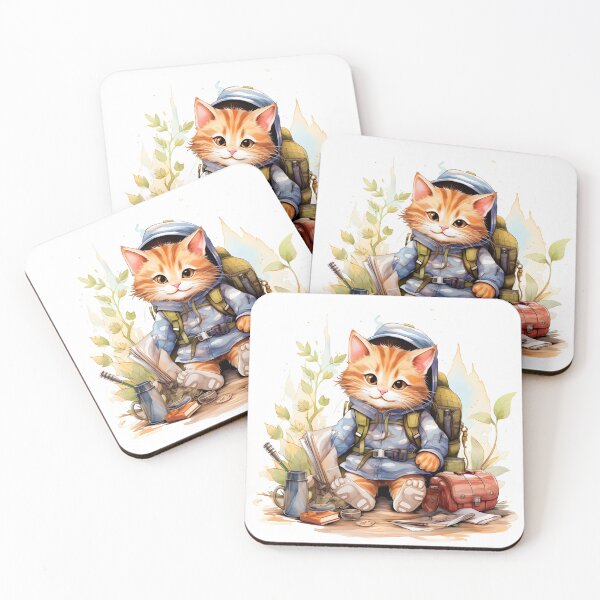 Item preview, Cute Cat Watercolor Camping 10 designed and sold by CharlieDesings.
