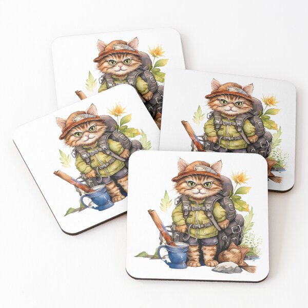 Item preview, Cute Cat Watercolor Camping 11 designed and sold by CharlieDesings.