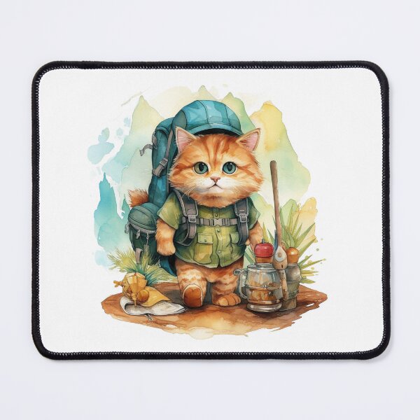 Item preview, Cute Cat Watercolor Camping 12 designed and sold by CharlieDesings.
