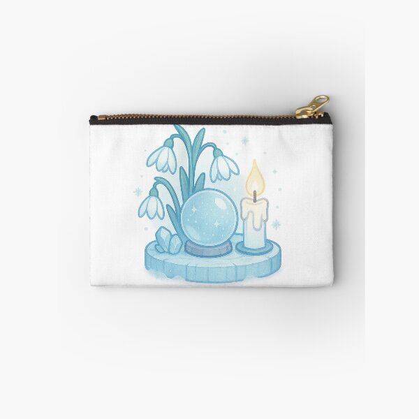 Item preview, Snowdrop Altar | Winter Witch Sticker & Frosted Crystal Flower Aesthetic Art designed and sold by HerDreamCodes.