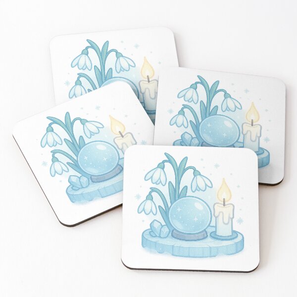 Item preview, Snowdrop Altar | Winter Witch Sticker & Frosted Crystal Flower Aesthetic Art designed and sold by HerDreamCodes.