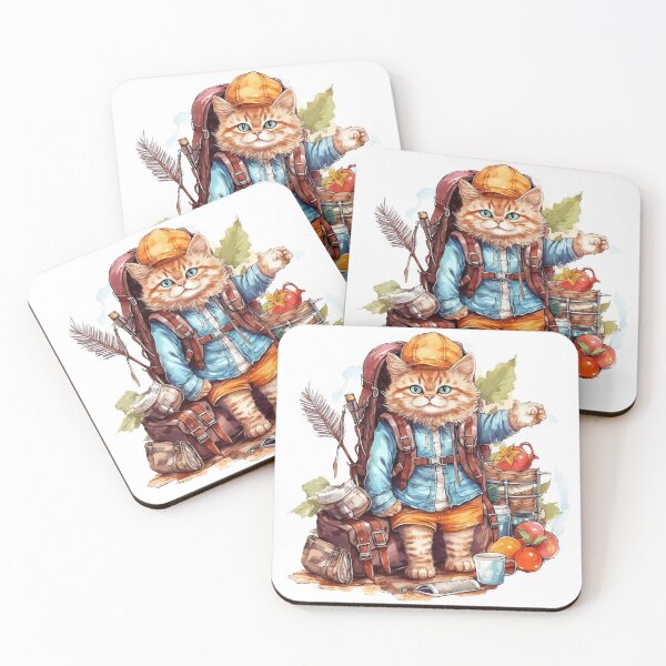 Item preview, Cute Cat Watercolor Camping 13 designed and sold by CharlieDesings.