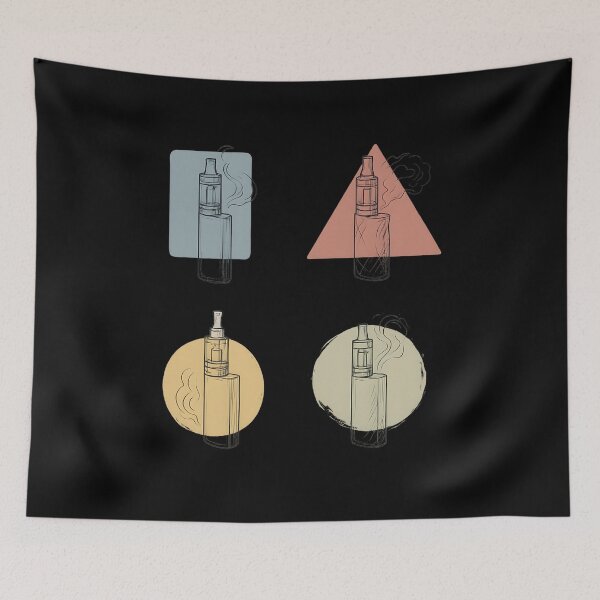 Item preview, Vape Line Art Sticker Set – Geometric Modern Design (4 Pack) designed and sold by House of Taste Vape Designs.