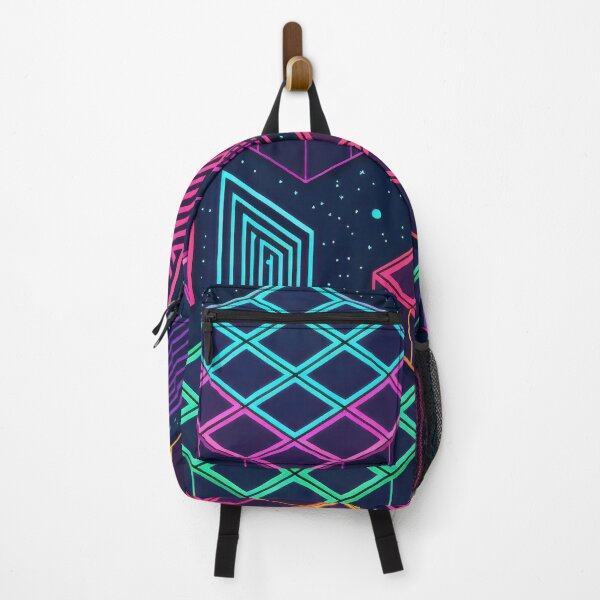 Item preview, Neon Geometric Cubes – Retro Futuristic Abstract Pattern designed and sold by NoctaHike.