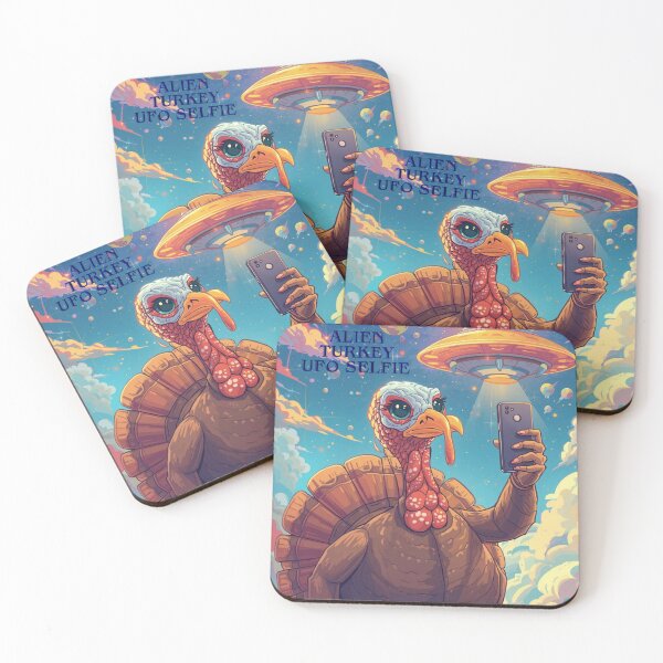 Item preview, Alien Turkey UFO Selfie designed and sold by Tom-Apex-Art.