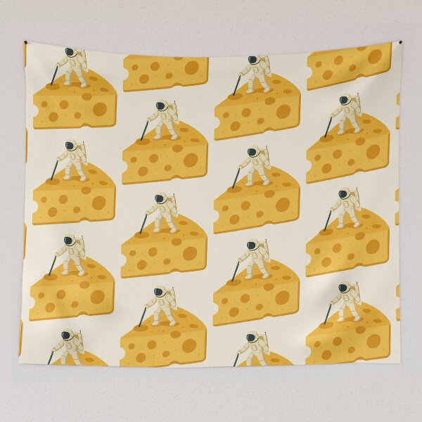 Item preview, Astronaut on Cheese – Whimsical Space Sticker designed and sold by Tiny Joy World.
