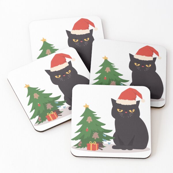 Item preview, Grumpy Black Cat vs Christmas Tree designed and sold by xMErCUrY03x.