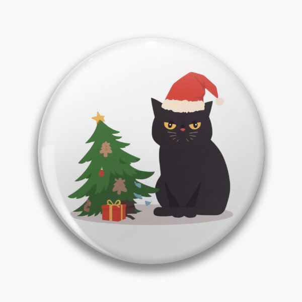 Item preview, Grumpy Black Cat vs Christmas Tree designed and sold by xMErCUrY03x.