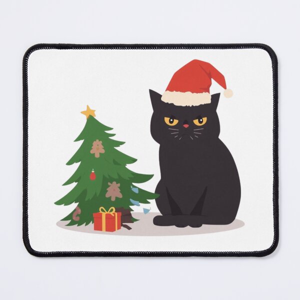 Item preview, Grumpy Black Cat vs Christmas Tree designed and sold by xMErCUrY03x.