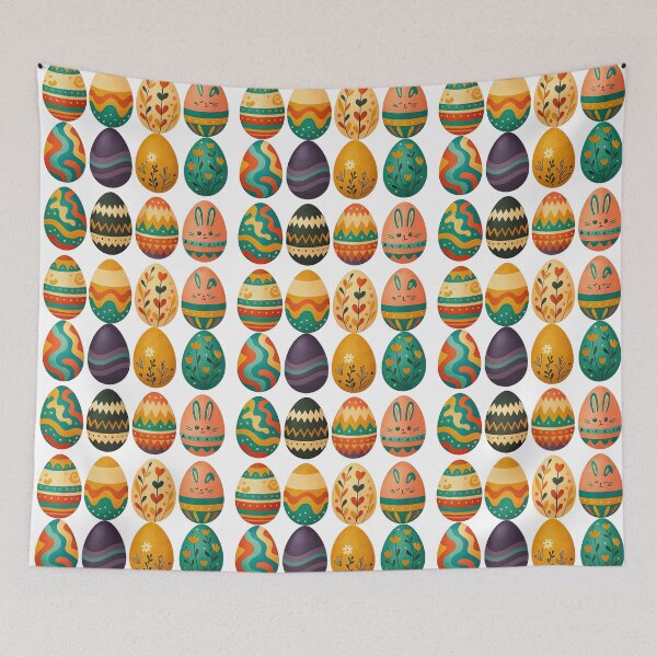 Item preview, Colorful Easter Eggs Pattern Illustration designed and sold by ArtfulWeave.