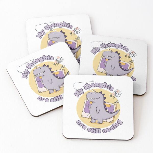 Item preview, My Thoughts Are Still Analog – Retro Dinosaur Cassette Pop Art designed and sold by GlauciaSouEu.