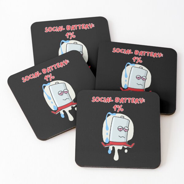 Item preview, “Social Battery: 1%” Social Battery Low – Introvert Humor Sticker & More designed and sold by LA Art.