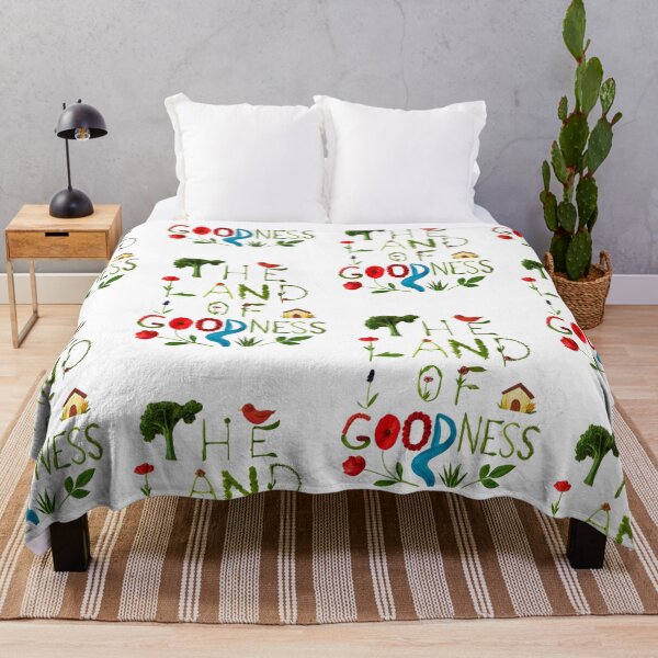 Item preview, The Land of Goodness – Realistic Forest Typography with Leaves, Flowers, River & Cottage designed and sold by Kony83.