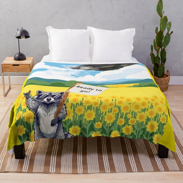 Item preview, Cool Raccoon With UFO – Ready to Go Motivational Cartoon designed and sold by AnaPixMar.
