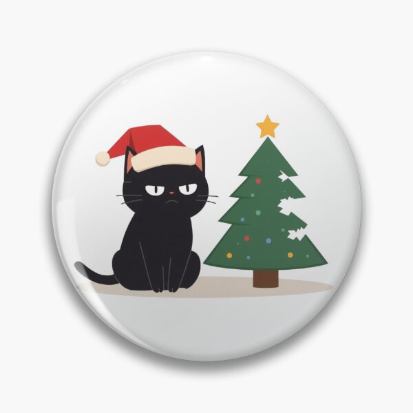 Item preview, Grumpy Black Cat vs Christmas Tree designed and sold by xMErCUrY03x.