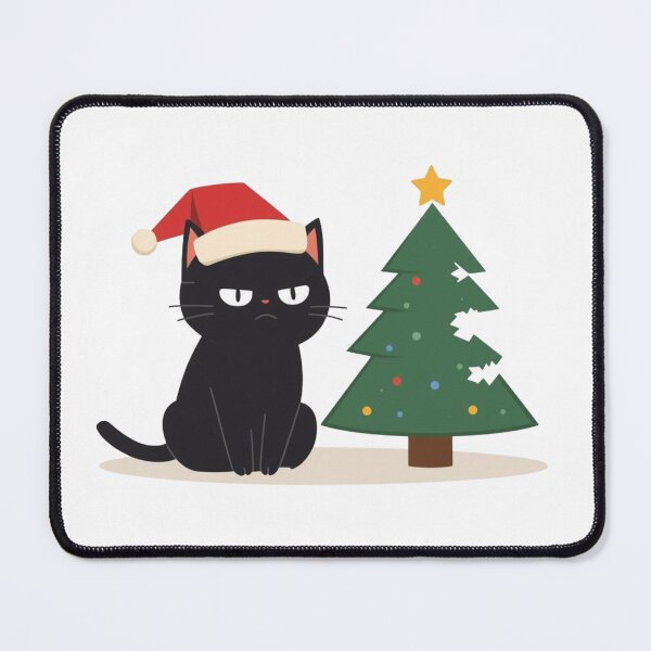 Item preview, Grumpy Black Cat vs Christmas Tree designed and sold by xMErCUrY03x.