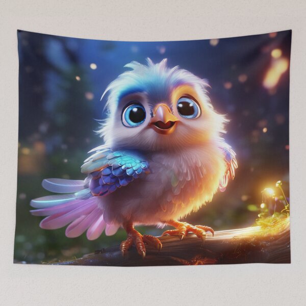 Item preview, Twilight Songling – Adorable Fantasy Bird Art by Jennifer Moor designed and sold by MythicmoorArt.