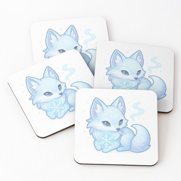 Item preview, Crystal Fox Familiar | Cute Winter Fox Sticker & Icy Kawaii Aesthetic Crystal Art designed and sold by HerDreamCodes.
