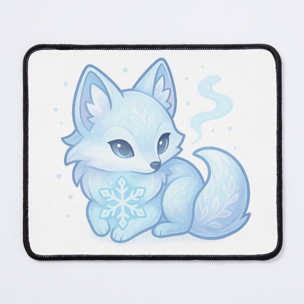 Item preview, Crystal Fox Familiar | Cute Winter Fox Sticker & Icy Kawaii Aesthetic Crystal Art designed and sold by HerDreamCodes.