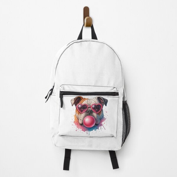Item preview, Bulldog with Heart Glasses and Bubblegum Pop Art designed and sold by ArtfulWeave.