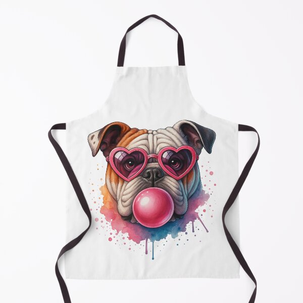 Item preview, Bulldog with Heart Glasses and Bubblegum Pop Art designed and sold by ArtfulWeave.
