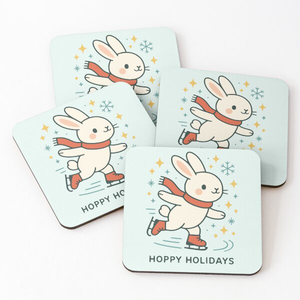Item preview, Hoppy Holidays Skating Bunny designed and sold by PrintSmithArt.