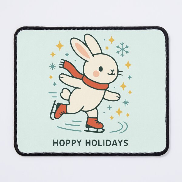 Item preview, Hoppy Holidays Skating Bunny designed and sold by PrintSmithArt.