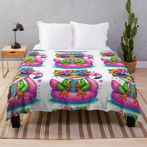 Item preview, Cute Frog with Sunglasses and Flamingo Float Illustration designed and sold by ArtfulWeave.