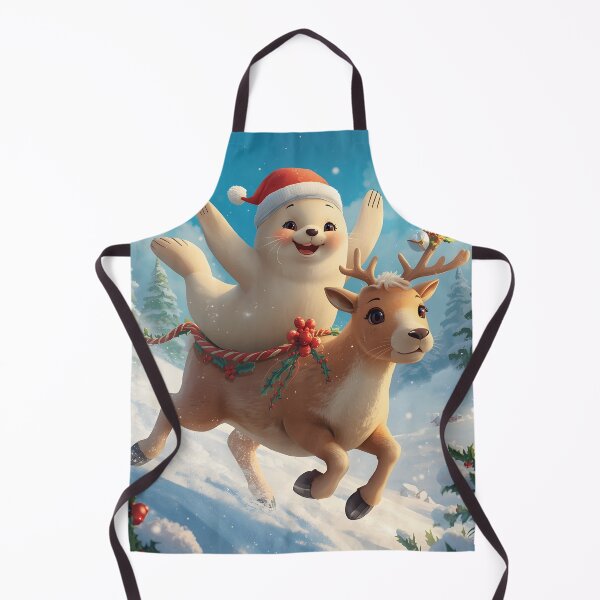 Item preview, Cute Christmas Seal riding a festive Raindeer designed and sold by SealMart.