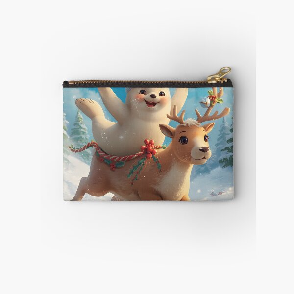 Item preview, Cute Christmas Seal riding a festive Raindeer designed and sold by SealMart.