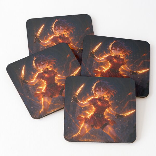 Item preview, Limit Break: Emberblade – Fiery Warrior Fantasy Art by Jennifer Moor designed and sold by MythicmoorArt.