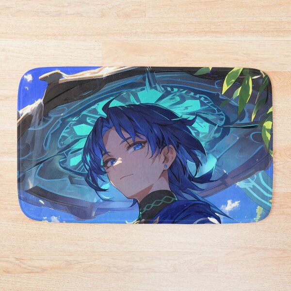 Item preview, Wanderer Genshin Impact mysterious traveler forest blue anime character designed and sold by HumbertoValveno.