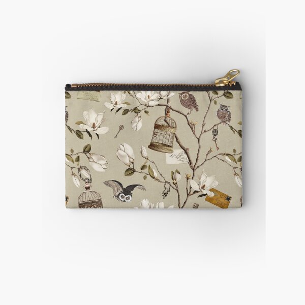 Item preview, Magnolia Grove with Owls in Ecru Beige designed and sold by Delinda Graphic Studio.
