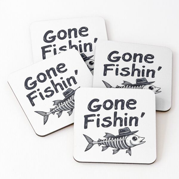 Item preview, Gone Fishin' Skeleton Fish Humor designed and sold by rustyroofco.