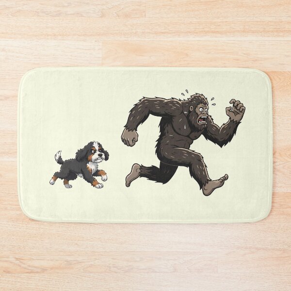 Item preview, Funny Bernedoodle Bigfoot Chasing Boys Girls Kids designed and sold by FurryHavenPH.