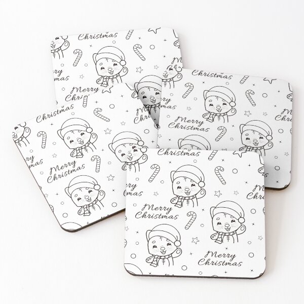 Item preview, Cute Christmas Cat Kawaii Coloring Page designed and sold by IrinaCuteLab.