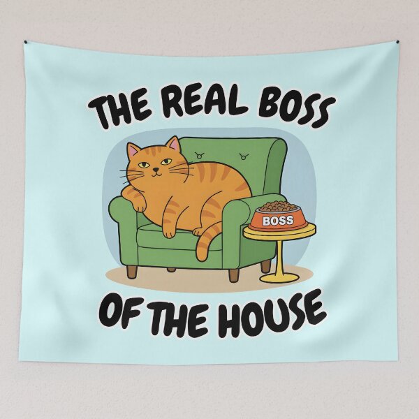Item preview, The Real Boss of the House - Funny Cat Owner Gift designed and sold by ifundesign.