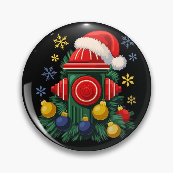 Item preview, Firefighter Christmas Fire Hydrant designed and sold by MadCatPrints.