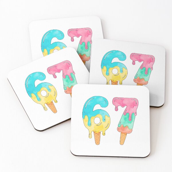 Item preview,  Tropical 67 Design – Island Colors & Coastal Lifestyle Art - 67 Ice Cream Drip Design Graphic designed and sold by Sun Sand & Sea Art.