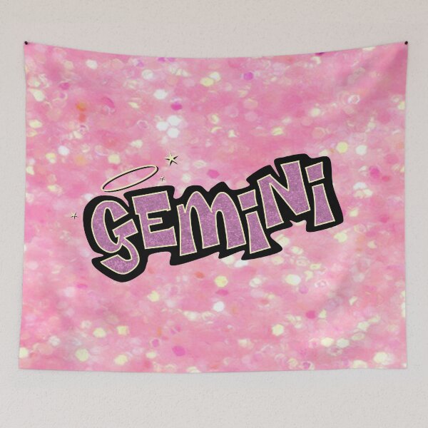 Item preview, gemini bratz style - iconic pink glitter font logo cute y2k aesthetic designed and sold by sweetnsourbunny.