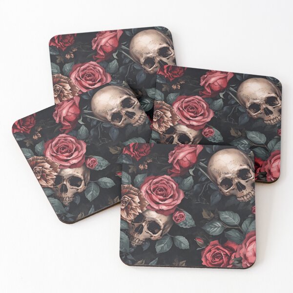 Item preview, Dark Romantic Skulls & Roses designed and sold by VelvetChaosCove.