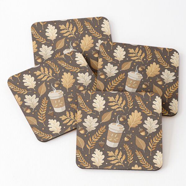 Item preview, Cozy fall design with leaves, acorns and coffee designed and sold by Merrylands Artshop.