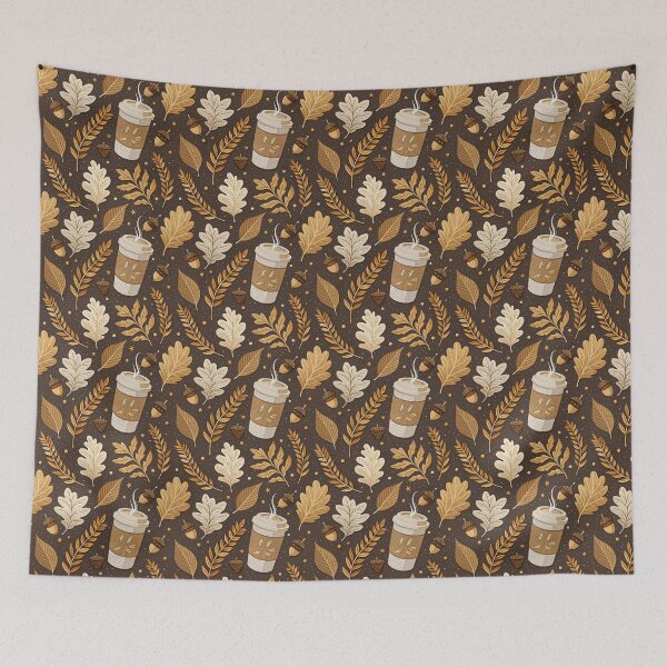 Item preview, Cozy fall design with leaves, acorns and coffee designed and sold by Merrylands Artshop.