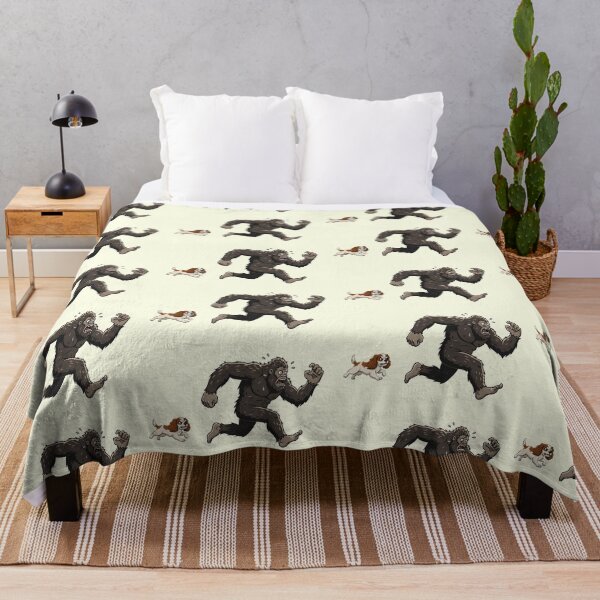 Item preview, Funny Cavalier King Charles Spaniel Bigfoot Chasing Boys Girls Kids designed and sold by FurryHavenPH.
