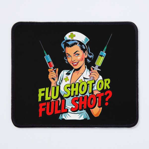Item preview, Flu Shot Or Full Shot Retro Nurse Design designed and sold by Amanda's Factory.