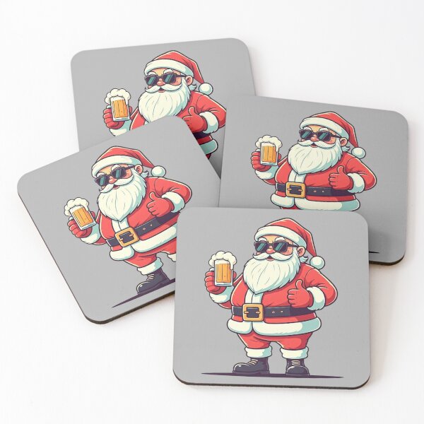 Item preview, Cool Santa with Sunglasses and Beer | Funny Christmas Cartoon Illustration in Retro Vector Style designed and sold by PixelVibe782.