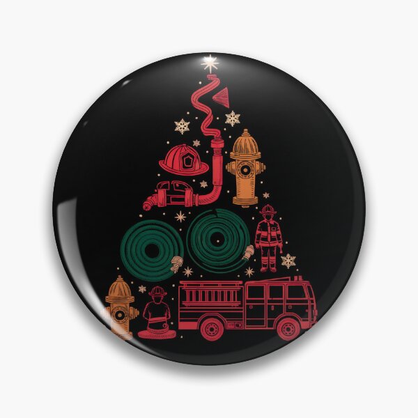 Item preview, Firefighter Christmas Tree Fire Hydrant Truck designed and sold by MadCatPrints.