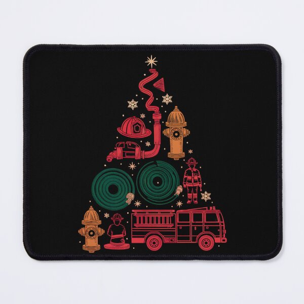 Item preview, Firefighter Christmas Tree Fire Hydrant Truck designed and sold by MadCatPrints.
