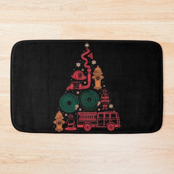 Item preview, Firefighter Christmas Tree Fire Hydrant Truck designed and sold by MadCatPrints.