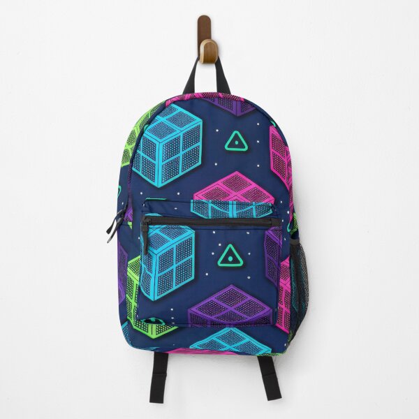 Item preview, Neon Cube Pattern – Retro Futuristic Geometric Design designed and sold by NoctaHike.